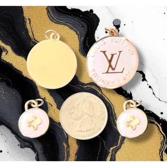 3 Piece Lavender Round Earring/Necklace Making Charm Pendant Set - Picture 1 of 1